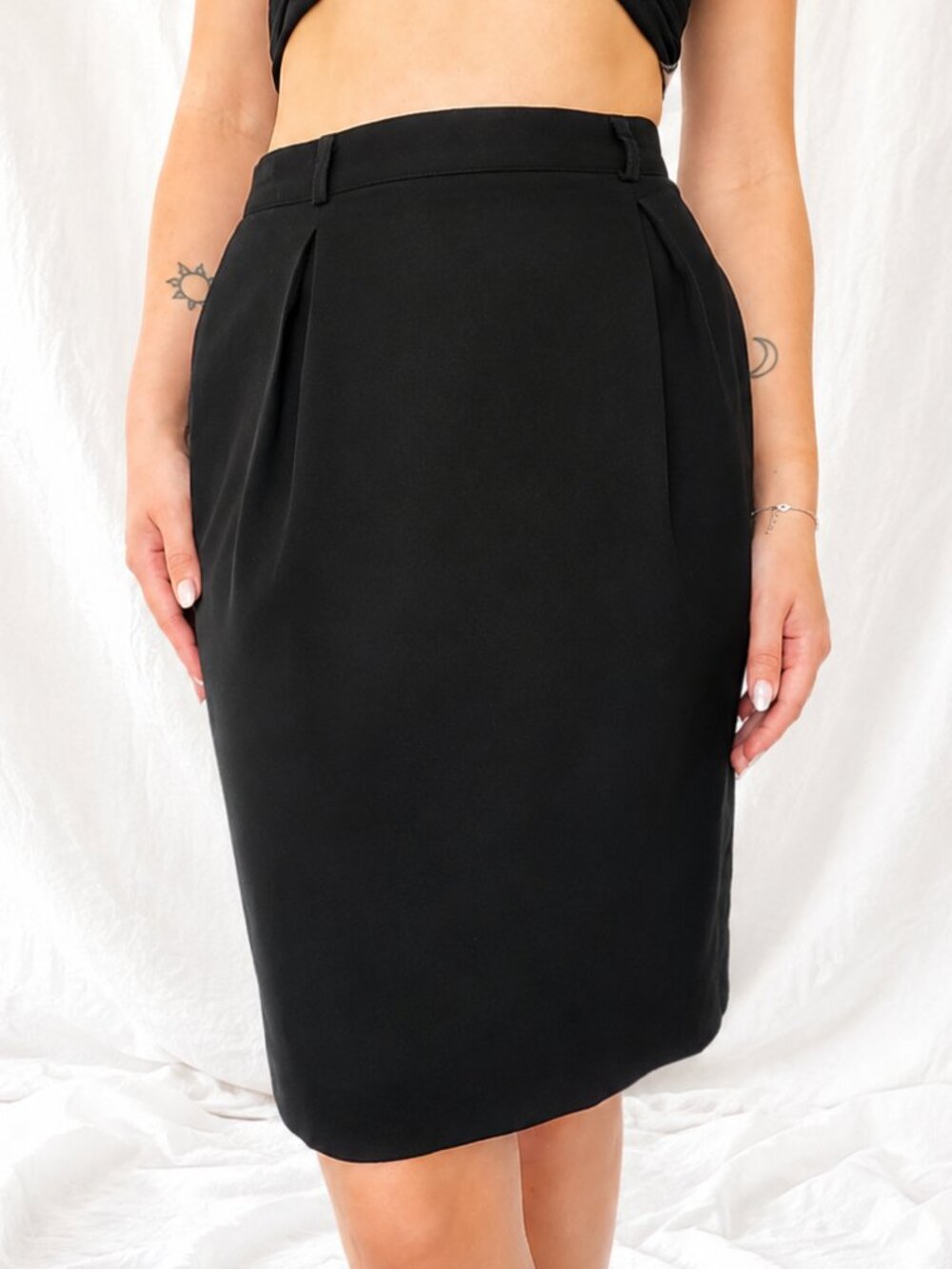 Christian Dior Vintage 100% Wool Black Skirt